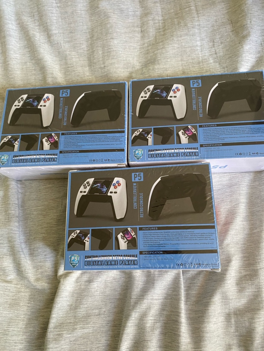 Bundle of 3 ControllerView Retro Console Digital Game Player - Blue/Red/White - Picture 2 of 2